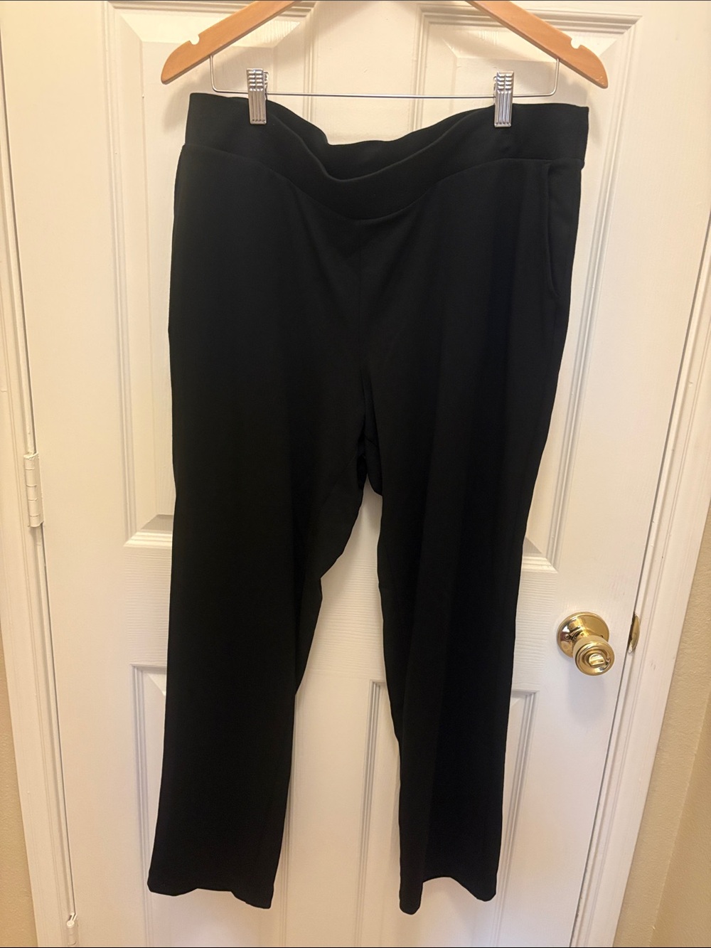 Pure Jill Black Affinity French Terry Slim Leg Pants size Large Petite - Picture 2 of 4